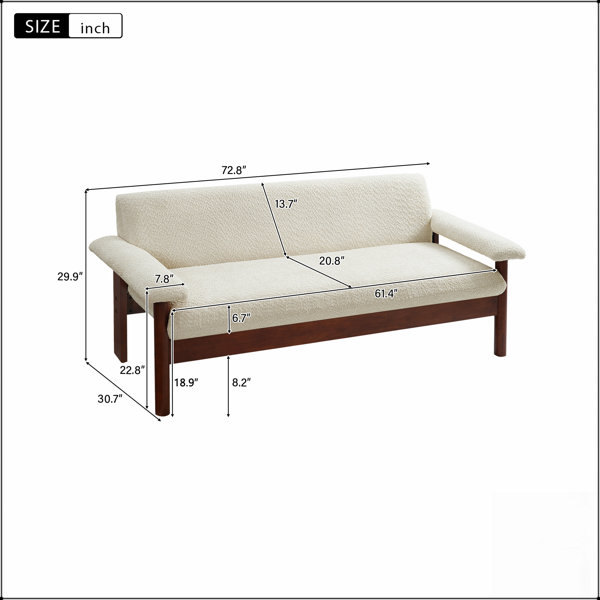 Ebern Designs Modern Loveseat Sofa 2 Seater Couch With Plush Armrest ...