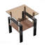 Table basse carrée en verre, ensemble de 2 salon, ensemble de 2 tables de thé moderne trempé avec plateau en MDF et table de bout brun / noir-1627613049-1627613050