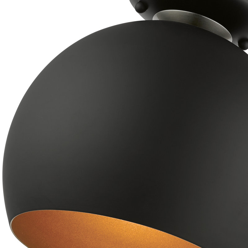 Plafonnier semi-encastré 1 lumière 10 po Fez, Noir