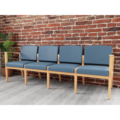 Amherst Wood Waterfall Waiting Reception End Table Metal Frame High Pressure Laminate Top