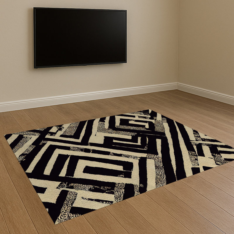 Geometric Area Rug, Runner 70 x 140 cm