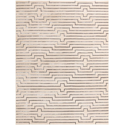 Tapis contemporain blanc et argenté Omotayo