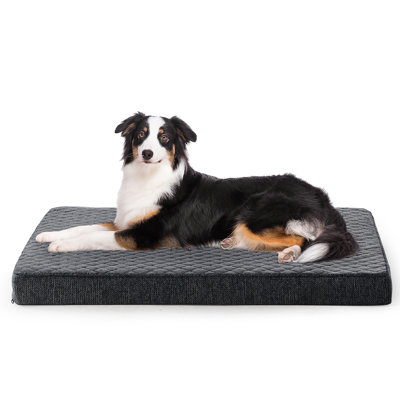 JOEJOY Dog Beds , Orthopedic Dogs Crate Bed with Washable Removable Cover, Extra Thick Egg Memory Foam Pet Beds, Waterproof Washable Mattress