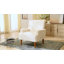 Fauteuil d'appoint moderne Eron avec large revêtement en velours côtelé Wale et pieds en bois massif-126227799