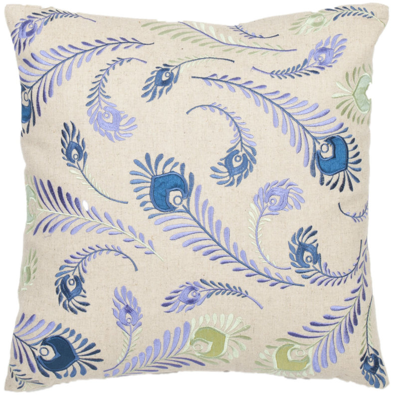 Embroidered Linen Throw Pillow