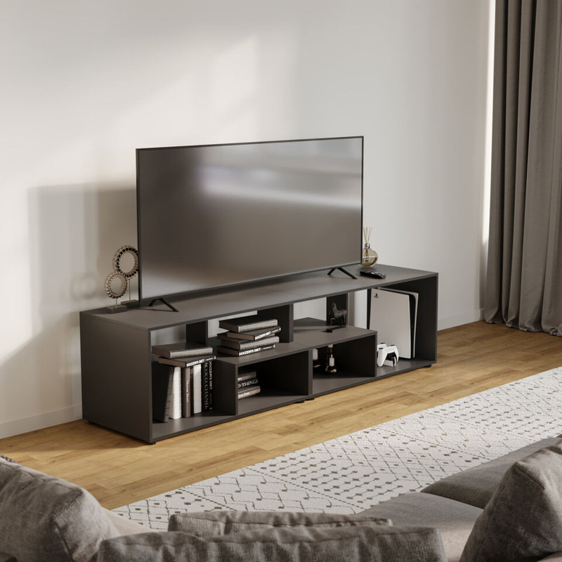 Sester Solid Wood Coffee Table with Storage, Black