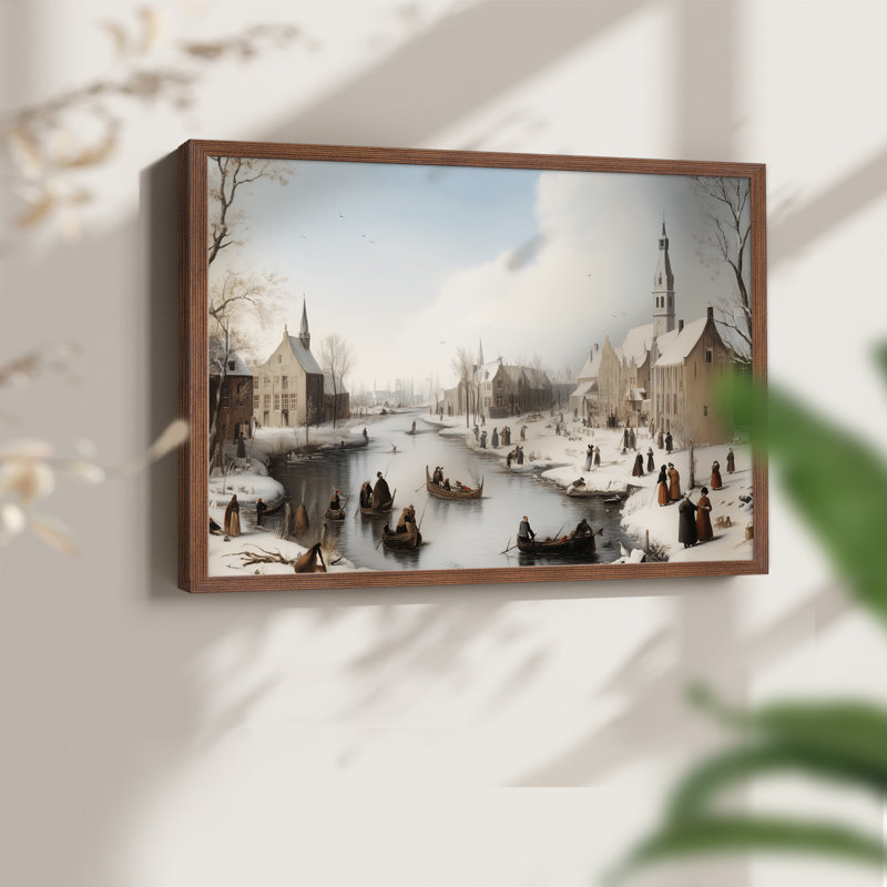 Art de Noël - CMXII - Reproduction encadrée - Restickable, H 11 po x l 14 po, Noyer