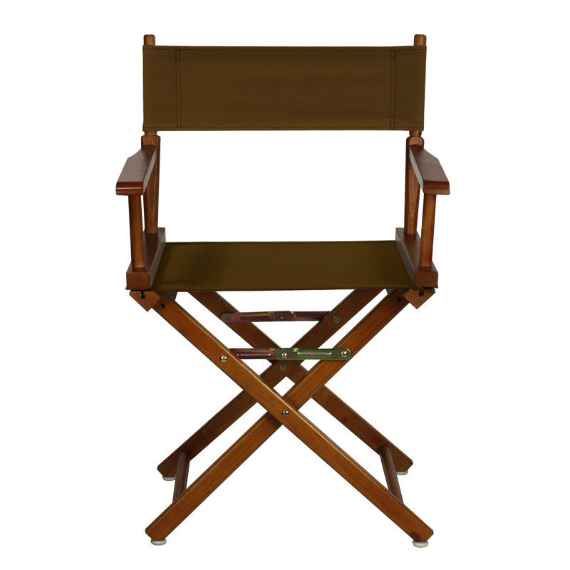 Chaise de réalisateur pliante 18 po, Chêne miel, Brun