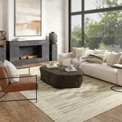 Adalyn Modern Geometric Hand-Knotted Wool Indoor Area Rug
