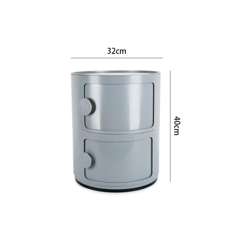 Kinsli Tray Top Floor Shelf End Table, Light Grey