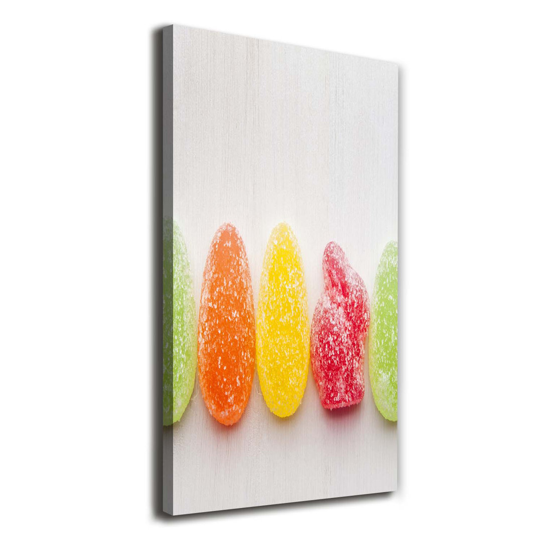 Bunte Geleebohnen - Leinwanddrucke auf Wrapped Canvas