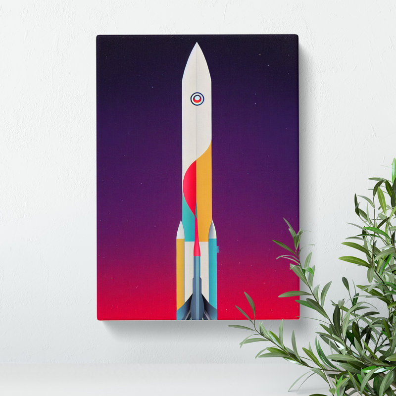 Beautiful Spaceship Rocket - Wrapped Canvas, 76cm H x 50cm W x 3cm D
