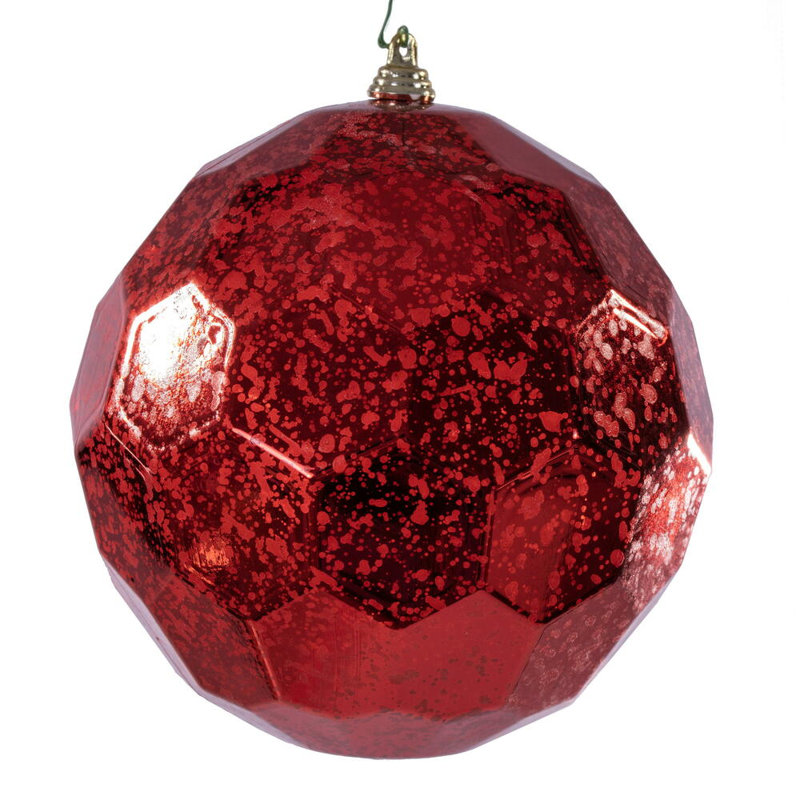 Vickerman 6" Honeycomb Mercury Ornament. It includes 2 pieces per bag., Red