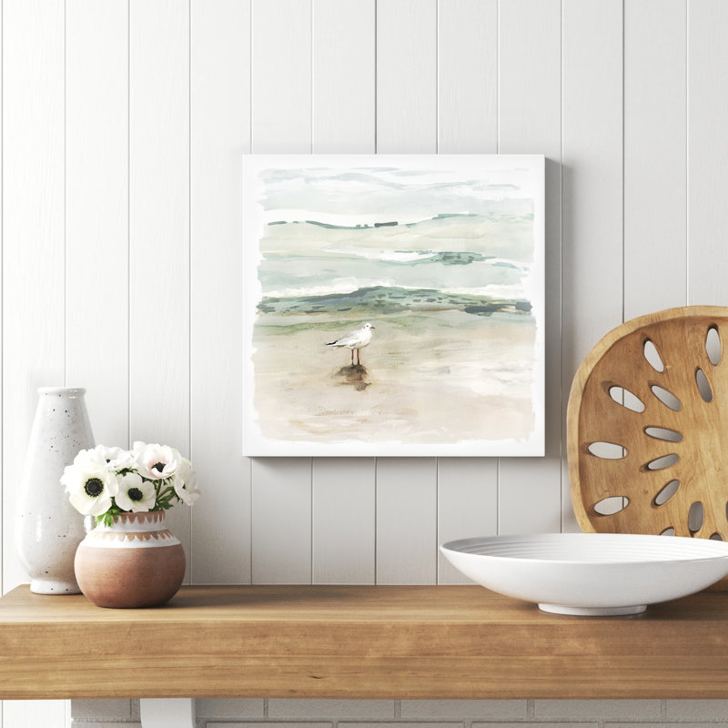 «Seagull Cove I» par Victoria Borges - peinture sur toile encadrée, H 13,75 po x l 13,75 po