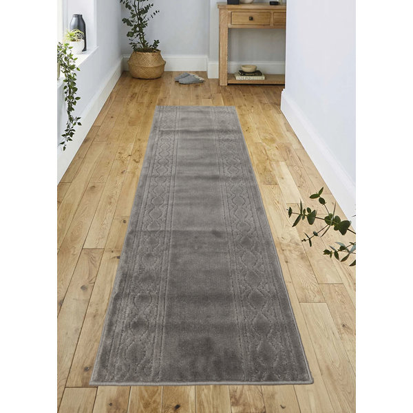 Purhome Custom Size Trellis Bordered Design Gray Washable Slip ...