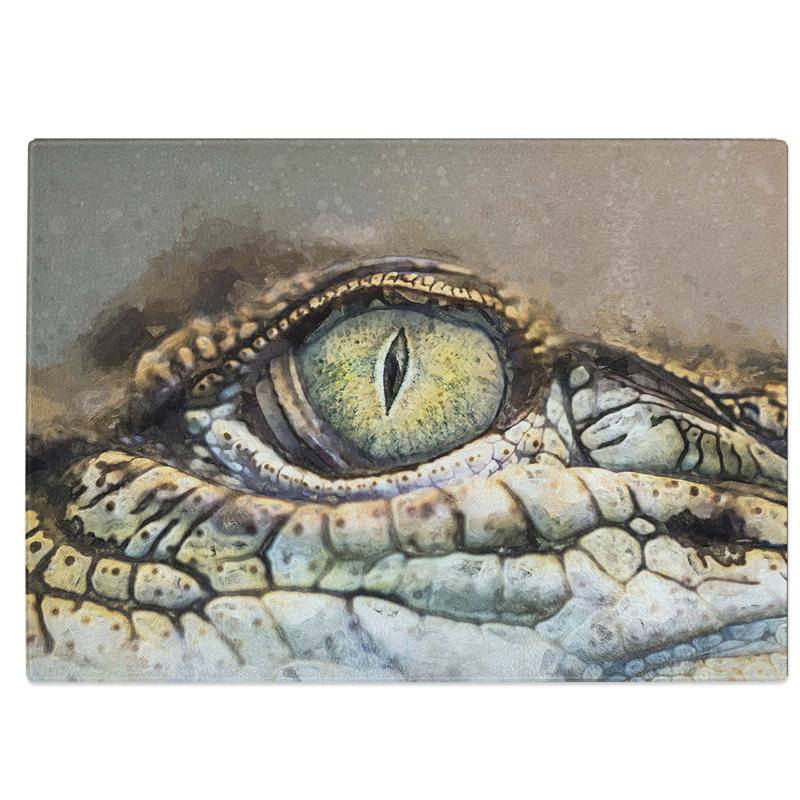 Tempered Glass Crocodile Eye Chopping Board, 28.5 cm W x 20 cm L