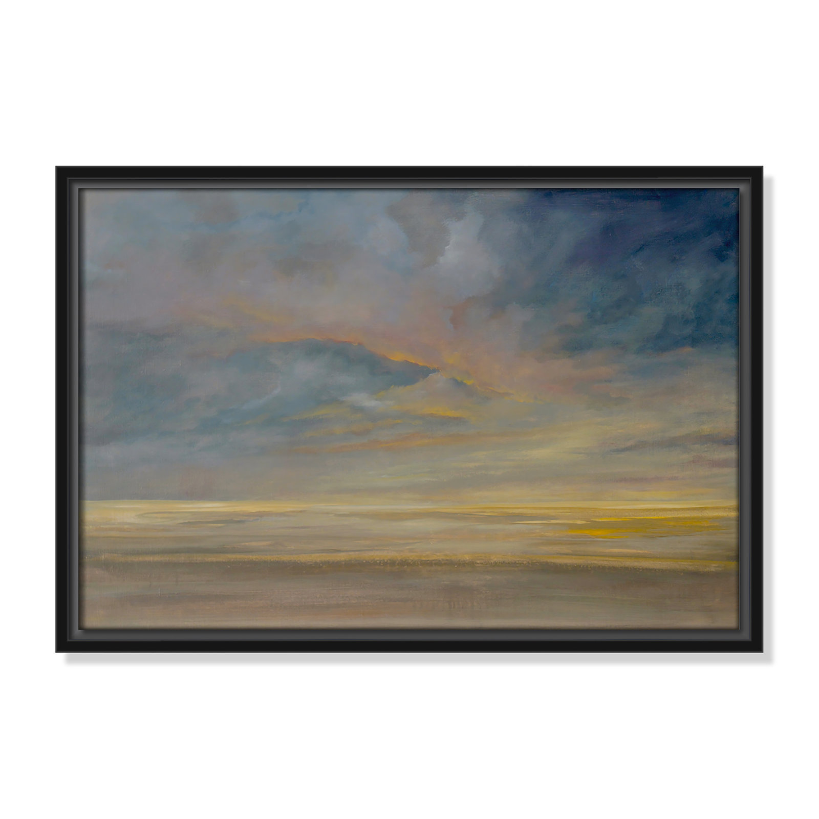 Saffi "Dawning Unrest" Painting, 13.5" H x 19.5" W, Espresso