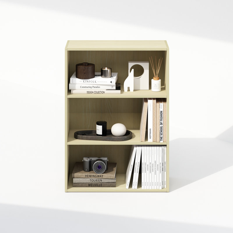 Simple Standard Bookcase, Steam Beech, (3 Shelves) 80.01cmH x 60.2cmW x 24.64cmD