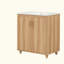 Ensemble de meuble-lavabo avec lavabo, armoire de salle de bain multifonctionnelle avec portes et tiroir, panneau de fibres à densité moyenne