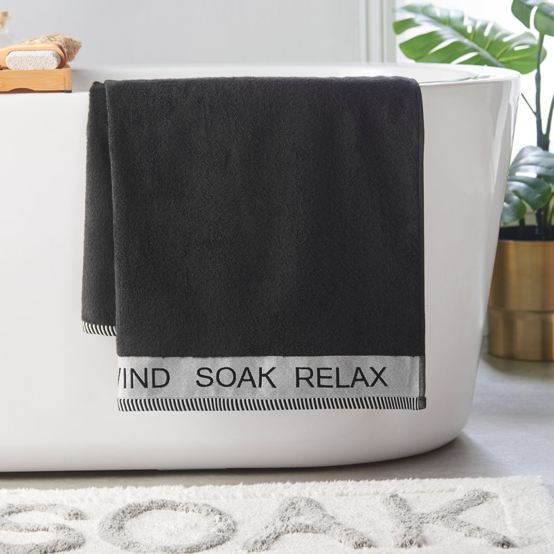 Relax And Unwind Bath Sheet, Black