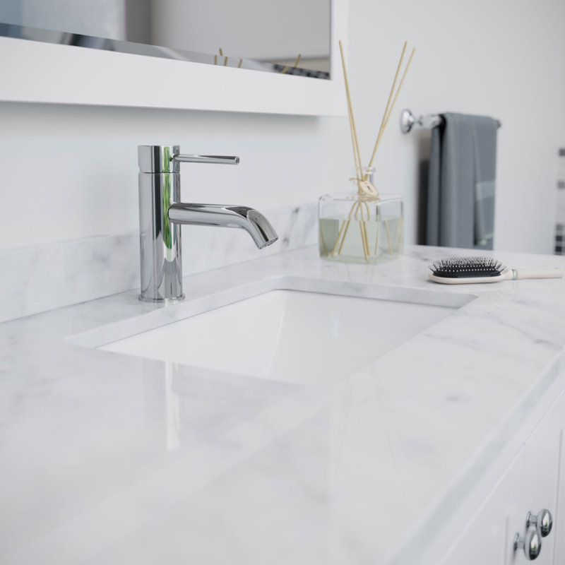 Ensemble de meuble-lavabo simple 48 po Avery, Blanc, Or brossé