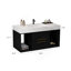 Meuble-lavabo 39,4 po avec lavabo en céramique, meuble-lavabo flottant, armoire de rangement murale avec 2 tiroirs et 2 espaces de rangement, meuble-lavabo moderne avec poignées en métal-1014472821
