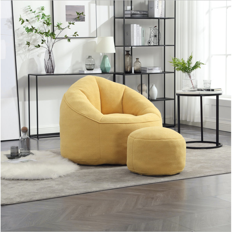 Fauteuil à billes Bedding, Coton jaune