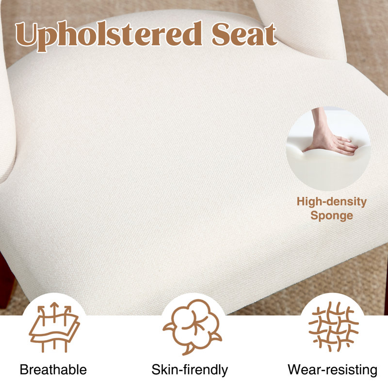 36cm H Solid Wood Dining Chair, beige
