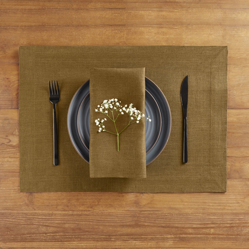 Diana - 100% Pure Linen Dinner Napkins, Toffee