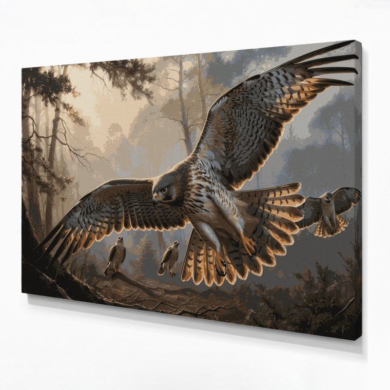 «Birds Northern Goshawk», art mural sur toile brune