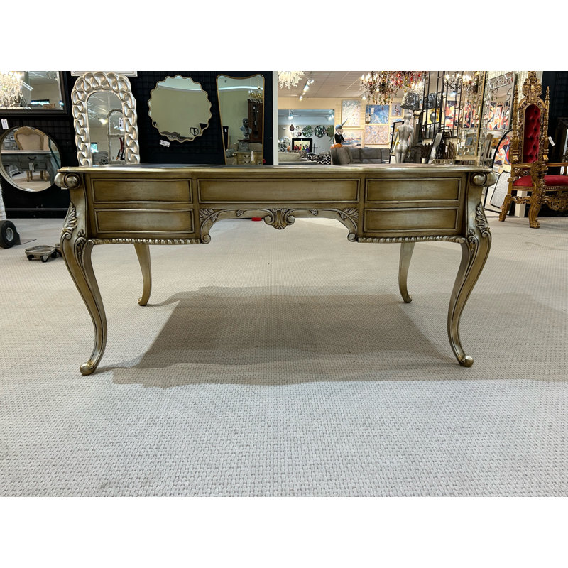 Grand bureau d'écriture Platine en acajou