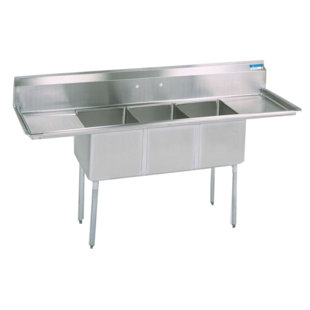 84'' L x 26'' W Stainless Steel Freestanding Bar Sink