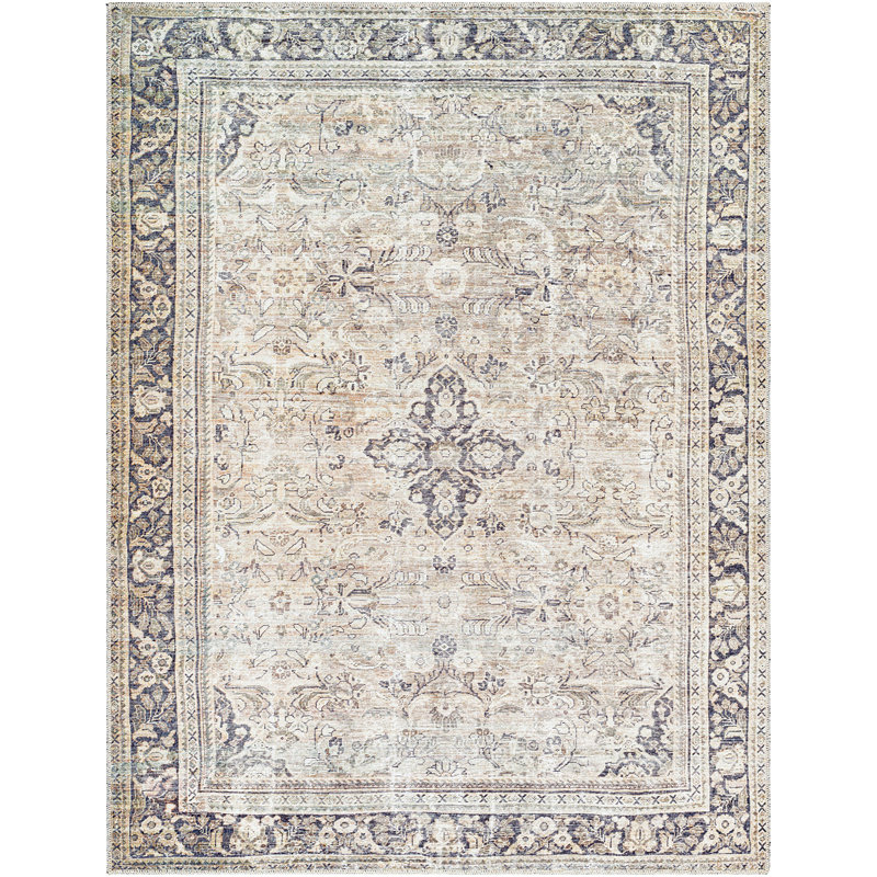Machine Washable Vintage Area Rug Grey/Brown_BODA2304, Rectangle 200 x 275cm