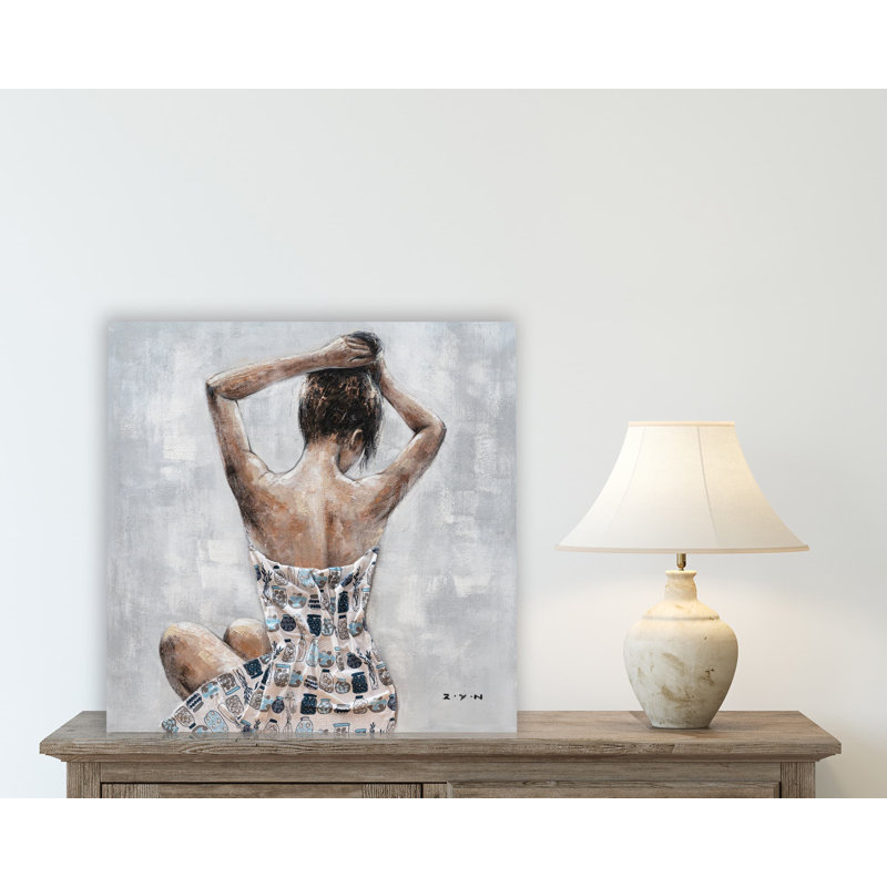 Élégante fantaisie sur toile, H 12 po x l 12 po x P 1 po