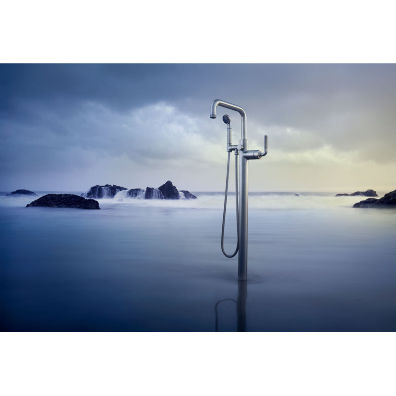 Descanso Tub Filler with Diverter, Lever Handle, Satin Nickel