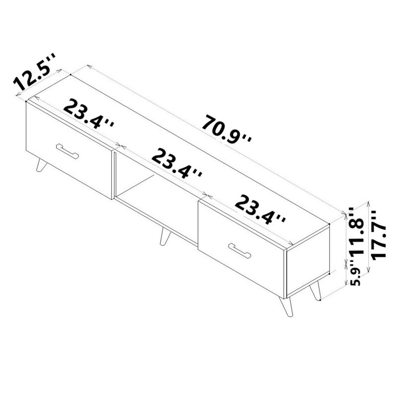 Crédence de rangement l 70,87 po Jasdev