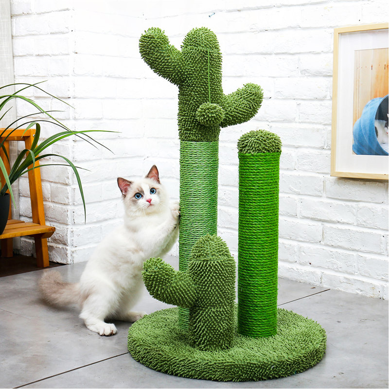 Oasis Series Lovely Cactus Cat Scratcher, Green