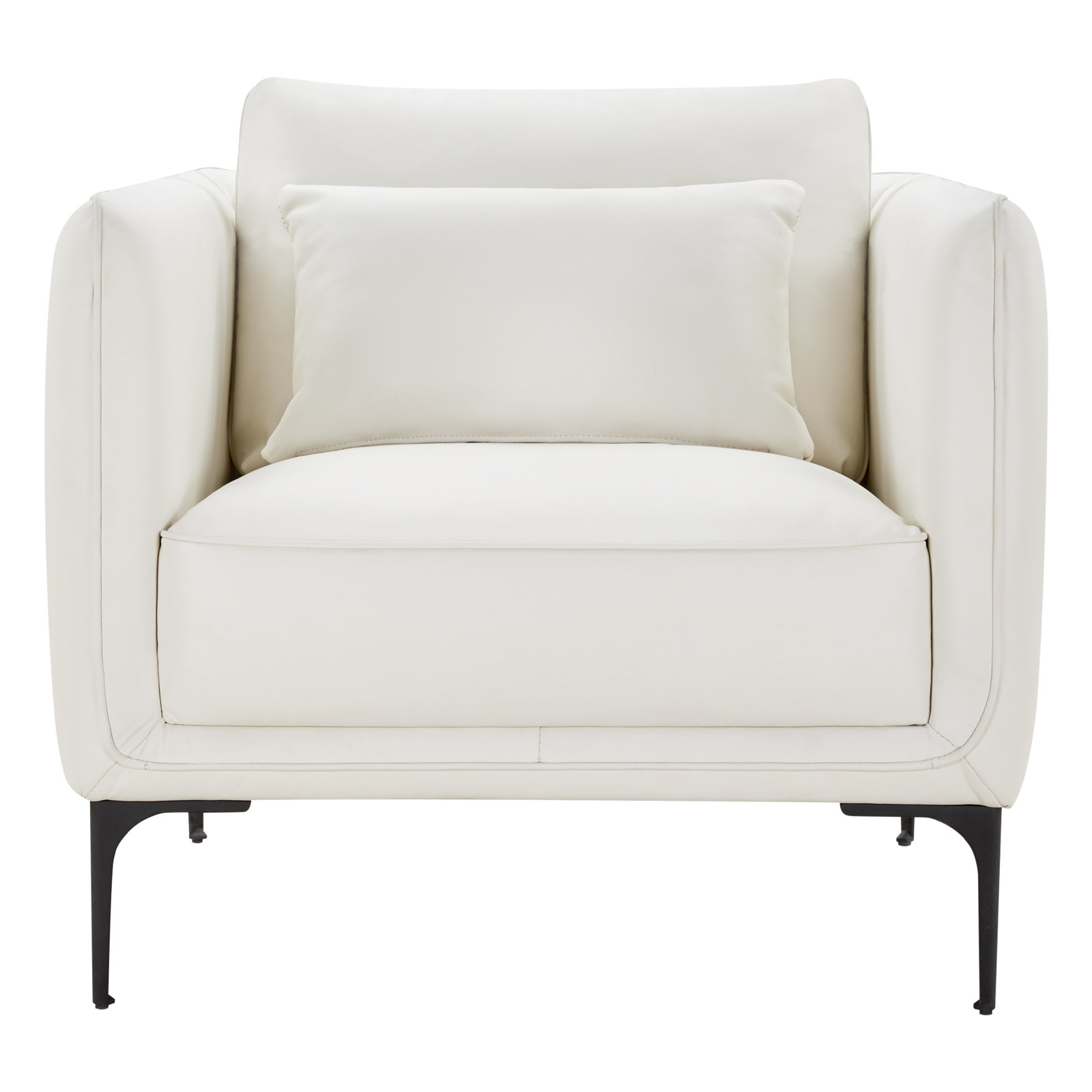 Rae Genuine Leather Armchair, Impression White Top Grain Leather