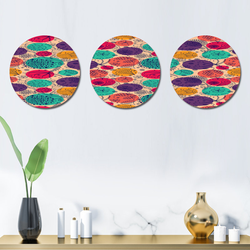 Ensemble de 3 décorations murales à motif de fleurs