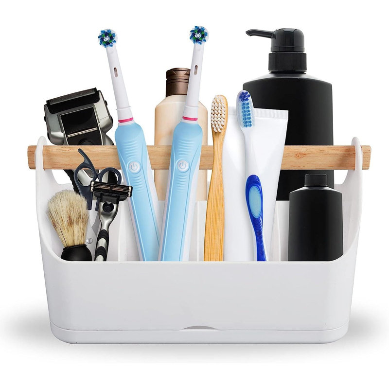 Hibi 7 Compartment Bathroom Storage Organiser Makeup Organiser Non-Slip & Portable For Home Office