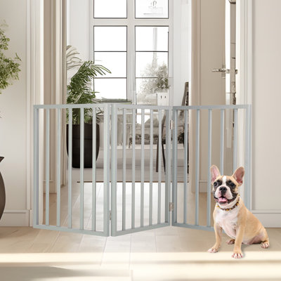 PETMAKER Freestanding Indoor Pet Gate – 3-Panel 54x24-Inch Foldable Dog & Cat Gate for Doorways, Hallways & Stairs, No Drilling Required, Lightweight Barrier Fence for Small to Medium Pets