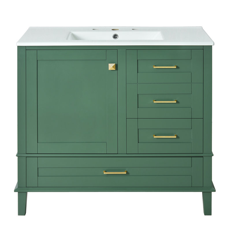 Meuble-lavabo simple 36 po, Vert