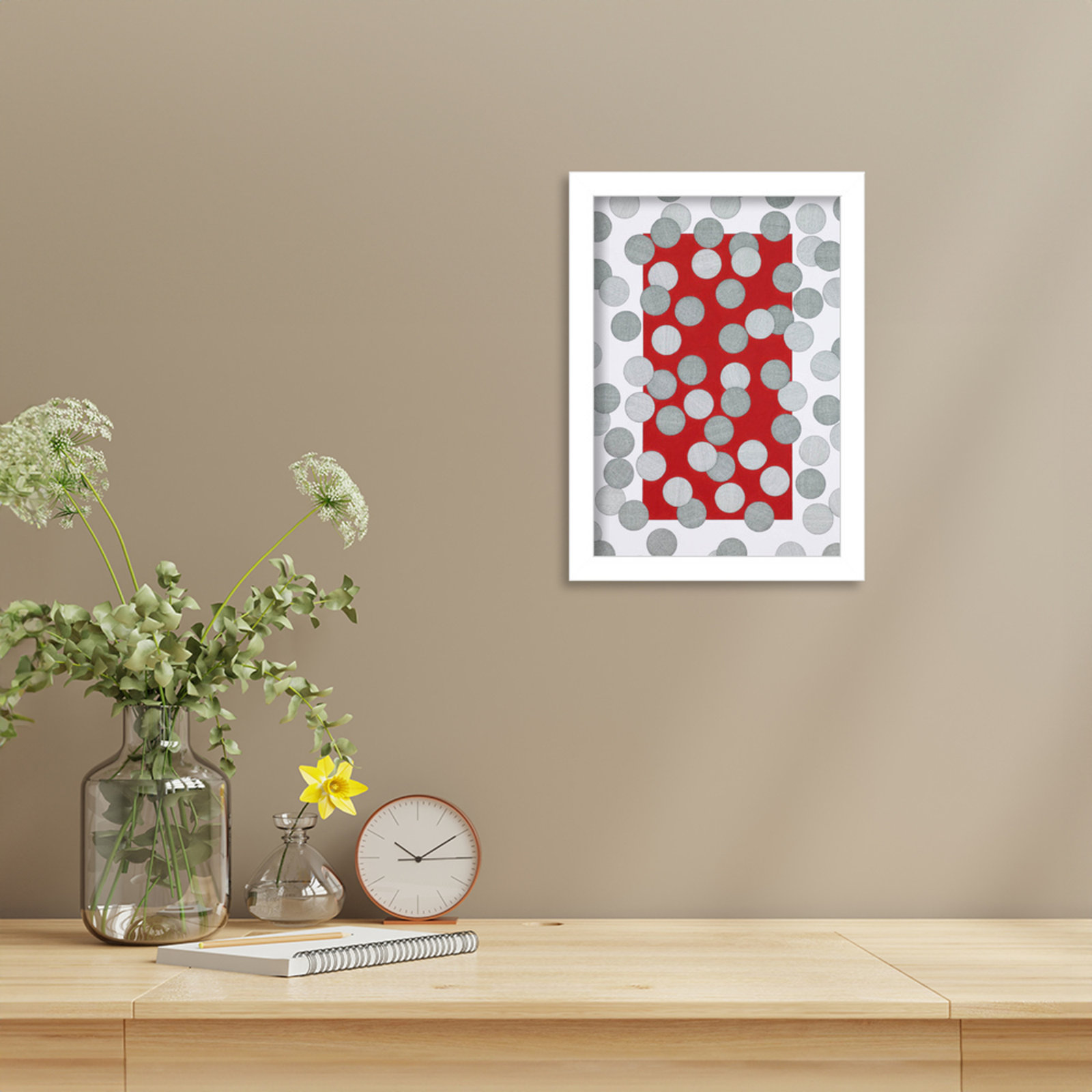 Over the Hills and Far Away Print, White, 13" H x 10" W x 1" D