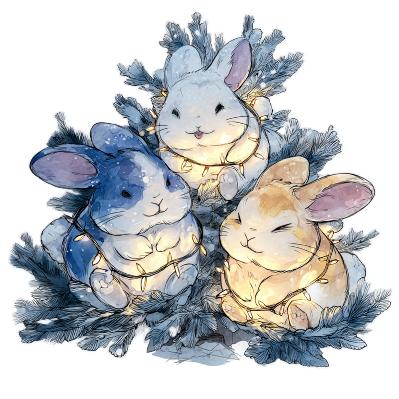 Trois housses de couette Three Bunnies, Lit simple