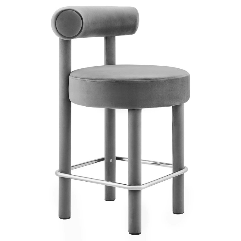 Modway Toulouse Counter/Bar Stool, Counter Stool (26” Seat Height), Gray