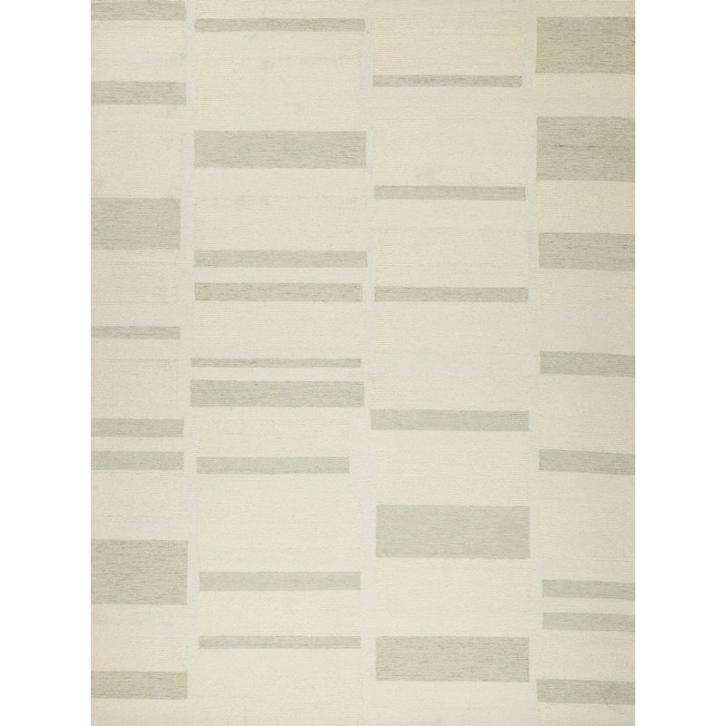 Tero Hand Tufted New Zealand Wool Green/Ivory Area Rug, 8'X10'
