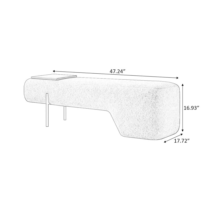Banc rembourré blanc, White