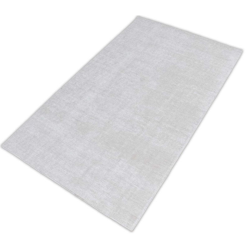 Tapis gris en laine noué la à la main Alnesto, Rectangle 8 pi x 10 pi