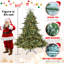 Arbre de Noël 5 pieds pleine forme avec 350 lumières UL - branches mixtes PE / PVC, 1129 pointes, base large pour les espaces spacieux, structure à charnières, support en métal stable-1990524469