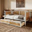 Lit de jour en rotin de style traditionnel avec 2 tiroirs pour un espace limité-1053554382-1053554369